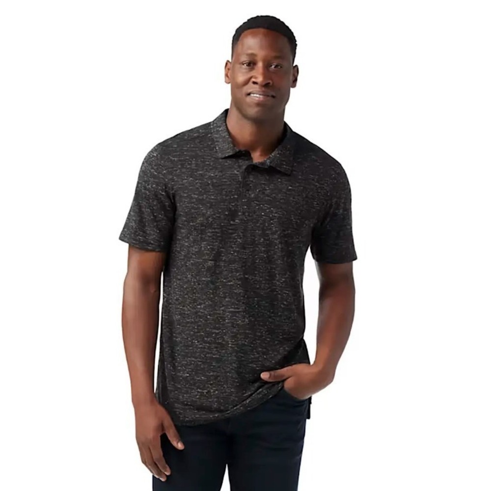 Smartwool Merino Hemp 150 Polo Shirt Mens Medium Gray Heather Short‎ Sleeve Golf